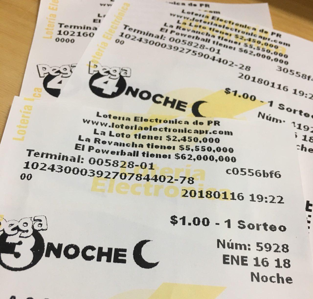 Sorteos de la Lotería Electrónica de ayer