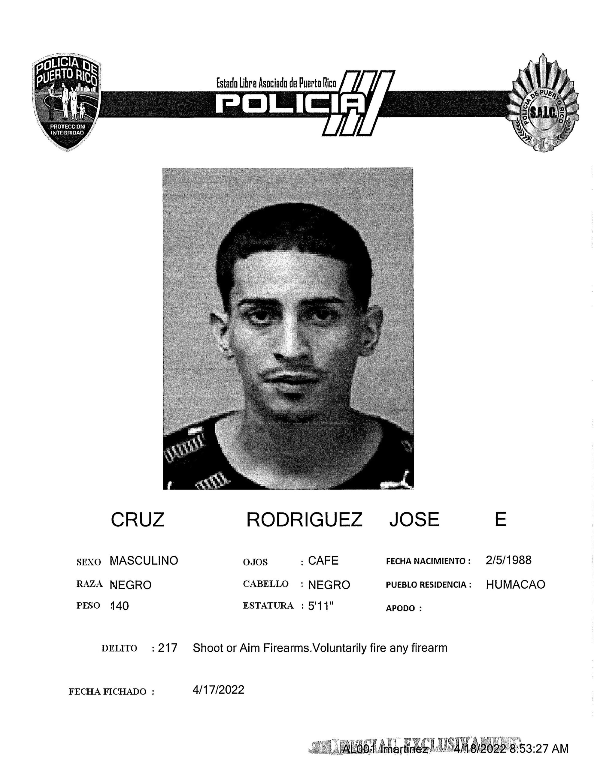 En prisión uno de los más buscados en Humacao