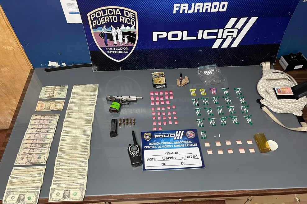 Arrestan a hombre con drogas y municiones en Fajardo