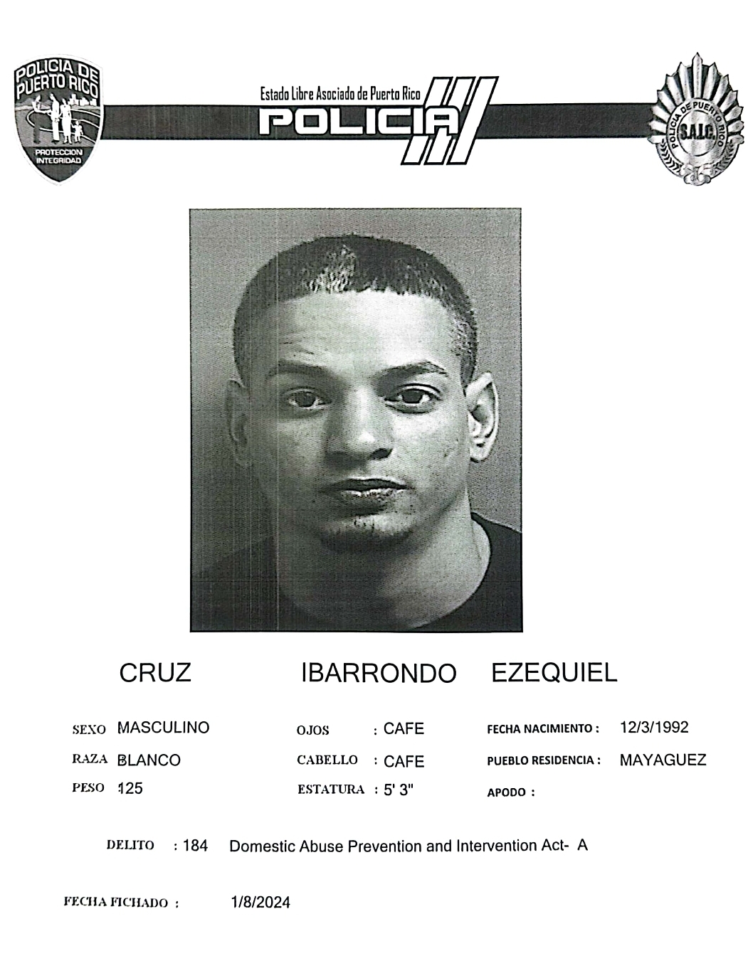 Lo arrestan por violación a la Ley 54 ocurrida en Caguas