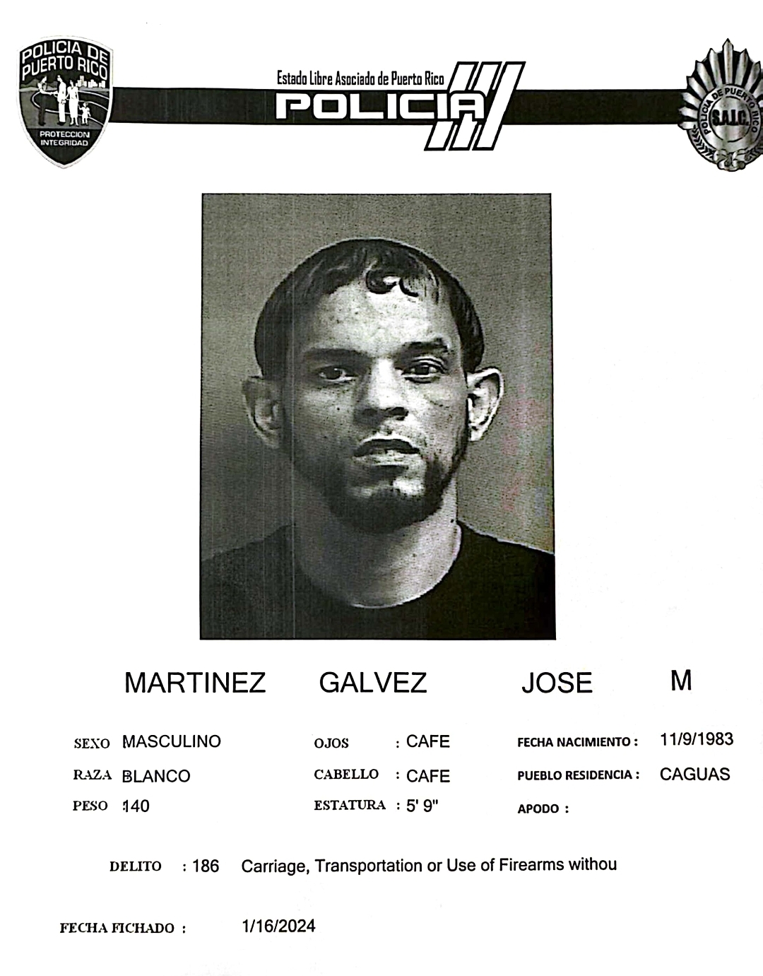 Arrestan al #9 de los más buscados del área de Caguas
