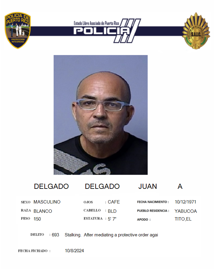 Ingresado a prisión hombre por violar orden de Acecho en Yabucoa