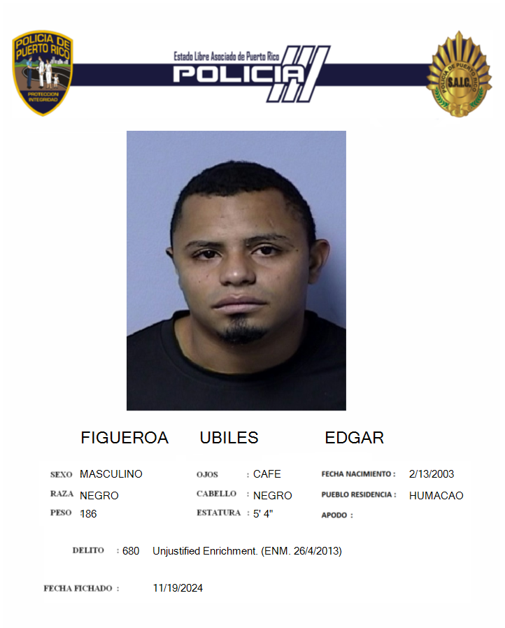 Arrestan a joven en Naguabo por disparar en un lugar público y violaciones a la Ley de Armas