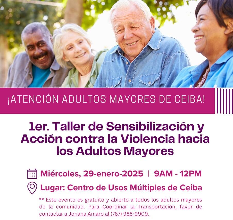 Invitan al Primer Taller de Sensibilización y Acción contra la Violencia en Adultos Mayores 