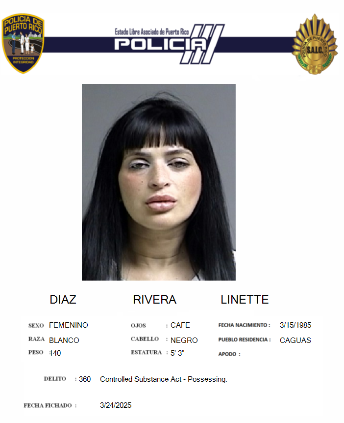 Radican cargos a mujer por Sustancias Controladas en Caguas