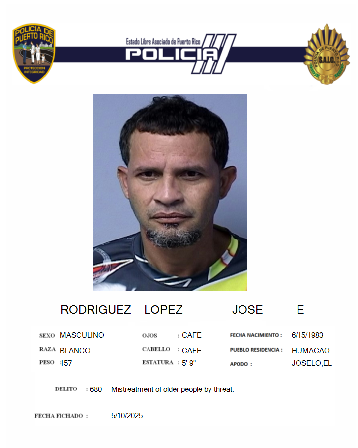 Ingresan a prisión a hombre en Humacao por maltrato a su padre de 70 años