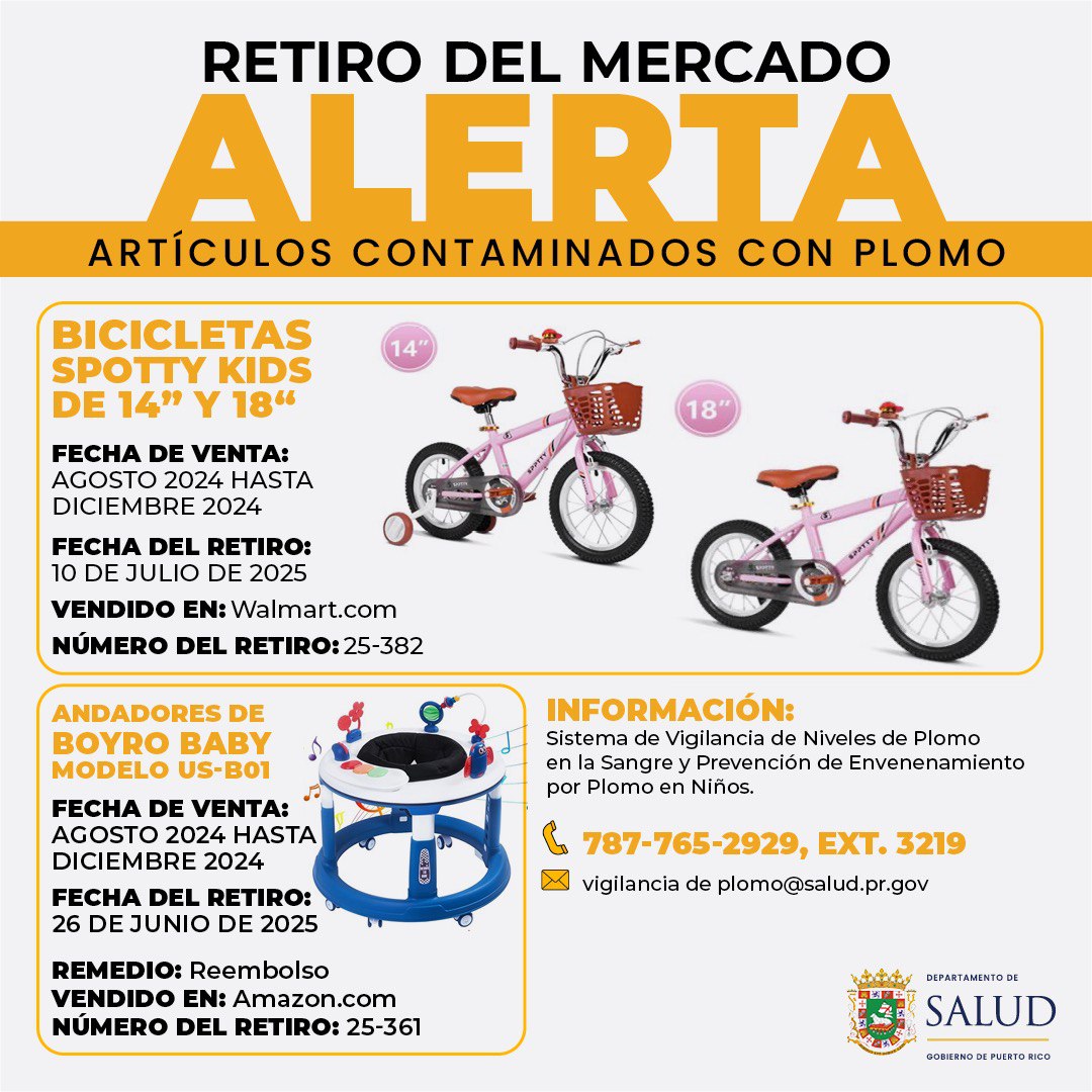 Retiran productos infantiles vendidos en línea por posible contaminación con plomo