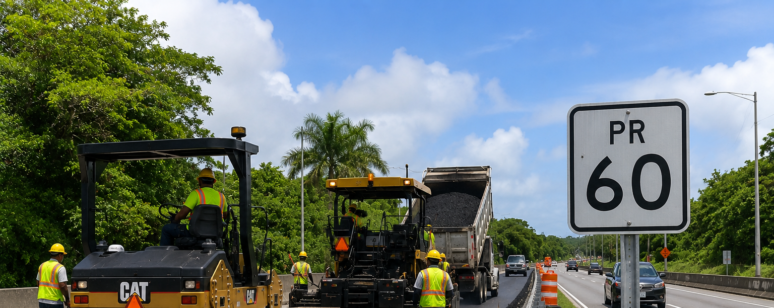 ACT anuncia trabajos de repavimentación en la PR-60 entre Las Piedras y Humacao