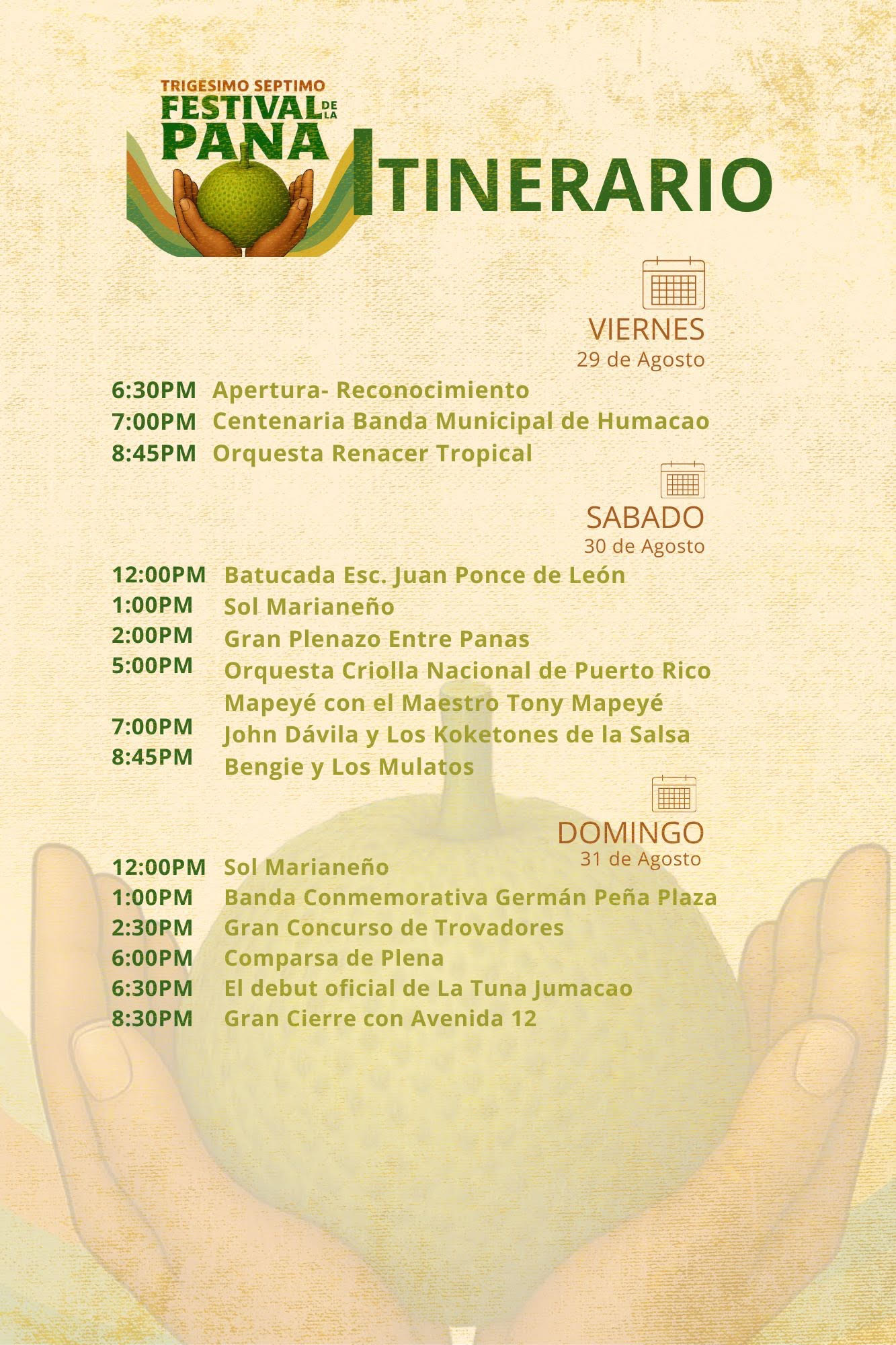 ARECMA anuncia la celebración el 37.º Festival de la Pana en Humacao