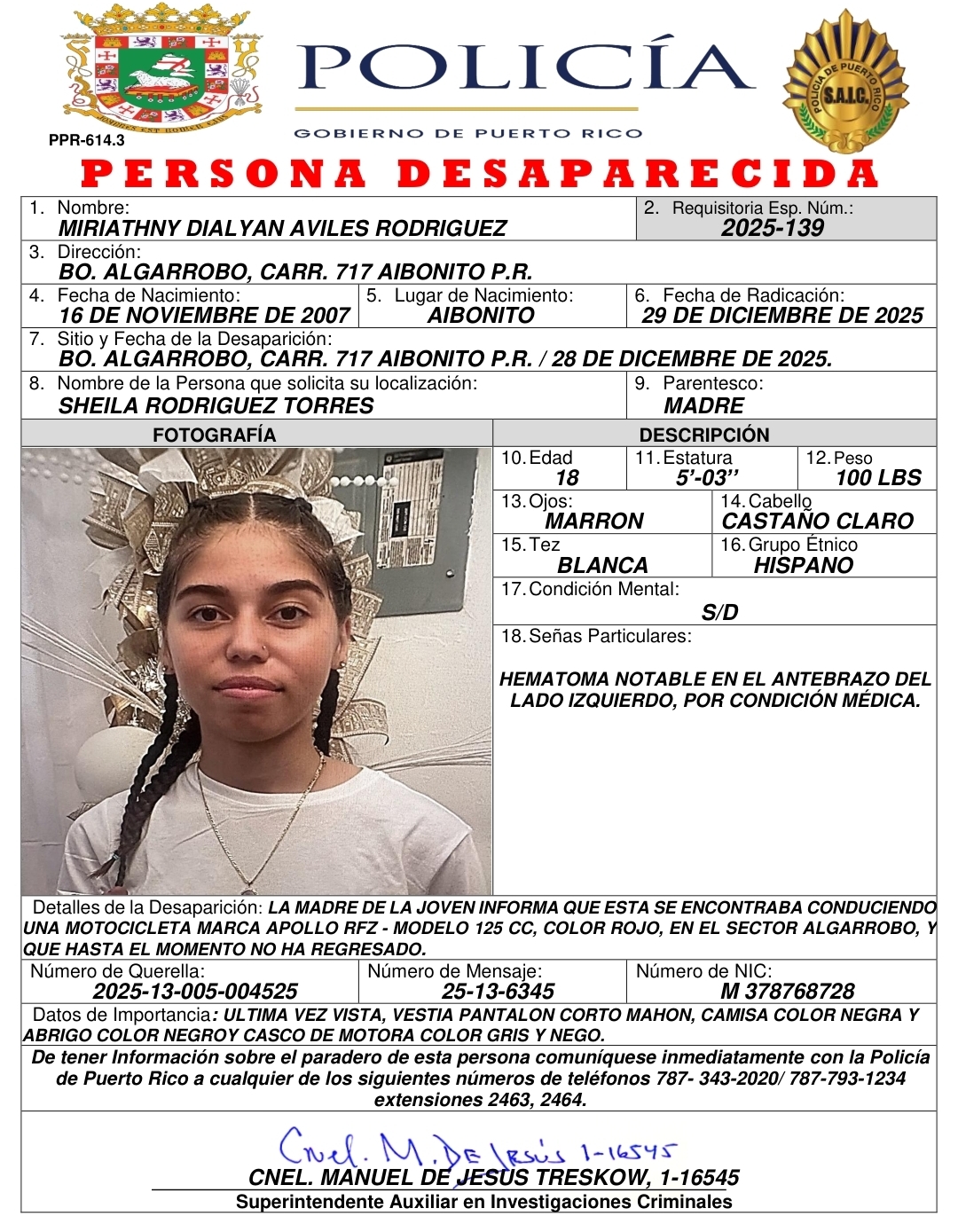 Activan alerta Rosa por desaparición de testigo del caso de Gabriella Nicole
