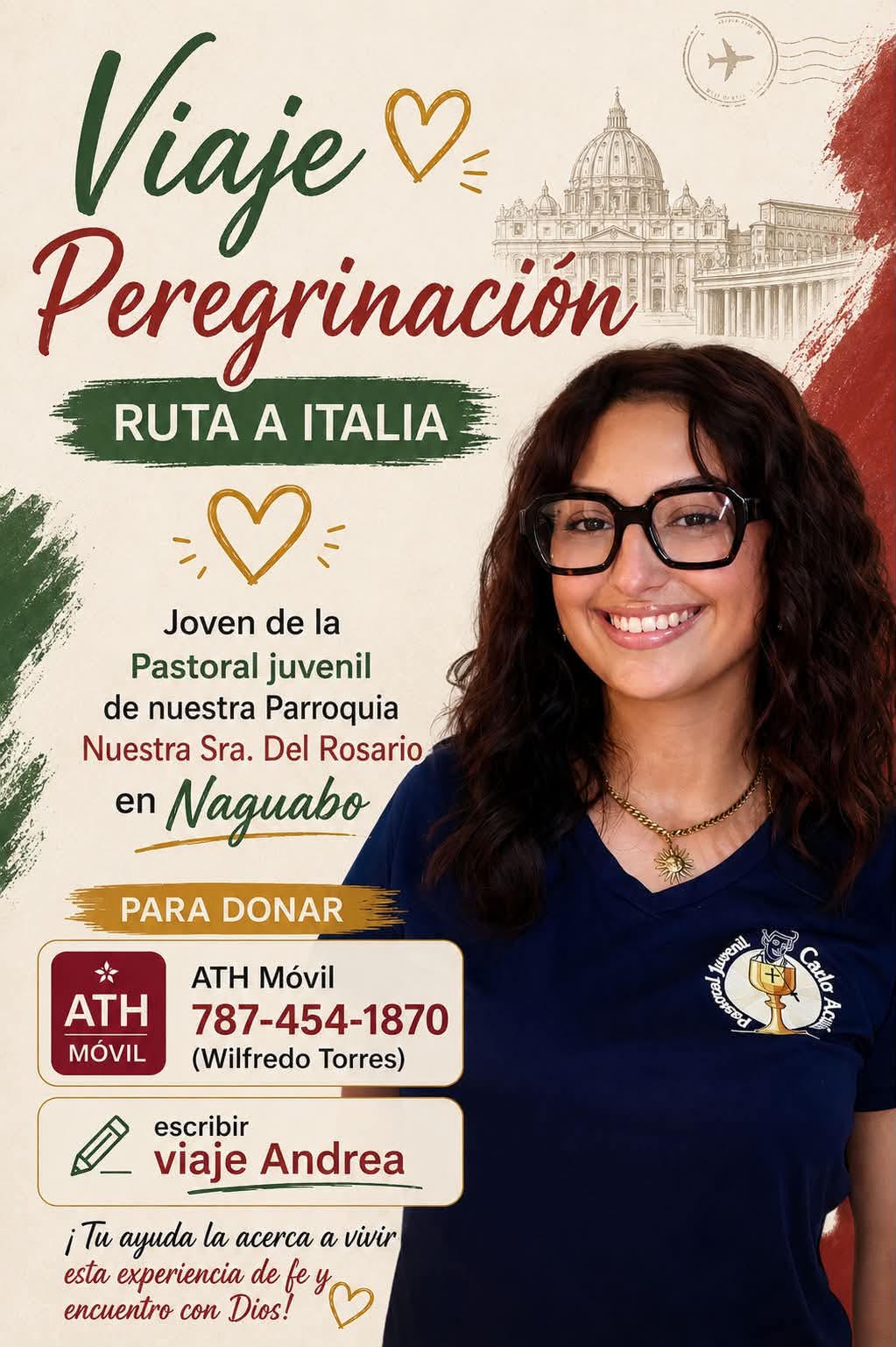 Con fe y esperanza, joven de Naguabo busca cumplir su sueño de peregrinar a Italia